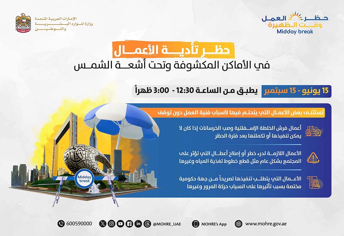 حظر العمل وقت الظهيرة