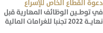 دعوة القطاع الخاص للإسراع في توطين الوظائف المهارية قبل نهاية 2022 تجنبا للغرامات المالية 