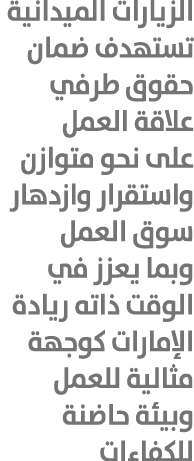 الزيارات الميدانية تستهدف ضمان حقوق طرفي علاقة العمل على نحو متوازن واستقرار وازدهار سوق العمل وبما يعزز في الوقت ذات...