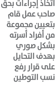 اتخاذ إجراءات بحق صاحب عمل قام بتعيين مجموعة من أفراد أسرته بشكل صوري بهدف التحايل على قرار رفع نسب التوطين