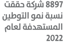 8897 شركة حققت نسبة نمو التوطين المستهدفة لعام 2022 