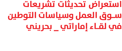 استعراض تحديثات تشريعات سوق العمل وسياسات التوطين في لقاء إماراتي _ بحريني 