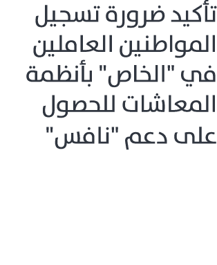 تأكيد ضرورة تسجيل المواطنين العاملين في \“الخاص\" بأنظمة المعاشات للحصول على دعم \"نافس\" 
