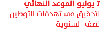 7 يوليو الموعد النهائي لتحقيق مستهدفات التوطين نصف السنوية 