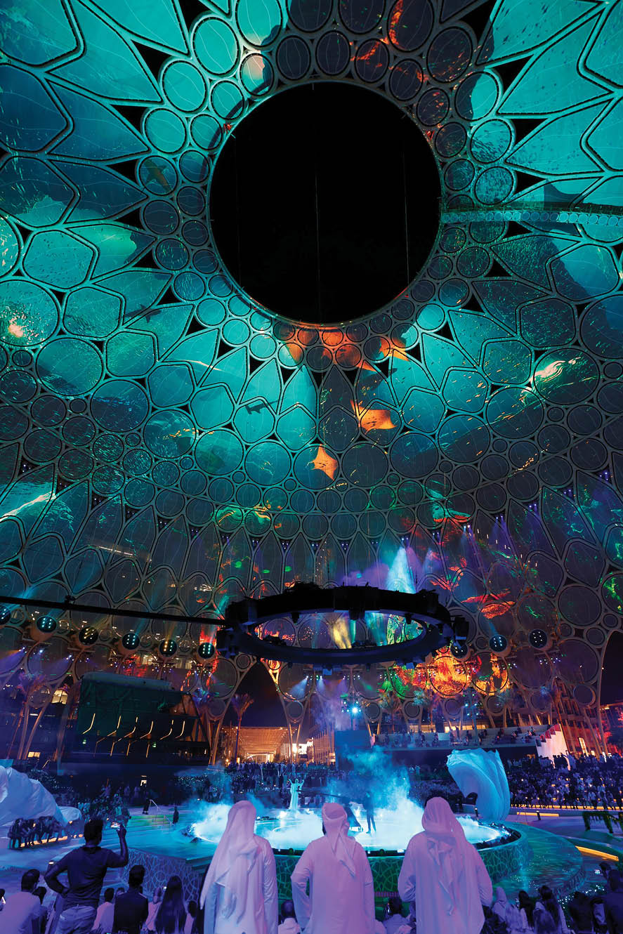 DUBAI, 07 October 2021  Sheikh Rashid bin Saeed remembered on Al Wasl Plaza s dome , Expo 2020 Dubai  (Photo by David Jimenez Expo 2020 Dubai)