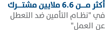 أكثر مـن 6.6 ملايين مشتــرك في \“نظام التأمين ضد التعطل عن العمل\" 