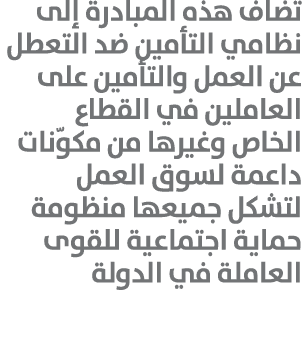 تضاف هذه المبادرة إلى نظامي التأمين ضد التعطل عن العمل والتأمين على العاملين في القطاع الخاص وغيرها من مكوّنات داعمة ...