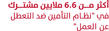 أكثر مـن 6.6 ملايين مشتــرك في \“نظام التأمين ضد التعطل عن العمل\" 