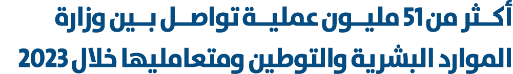 أكــثر من 51 مليــون عمليــة تواصــل بــين وزارة الموارد البشرية والتوطين ومتعامليها خلال 2023 