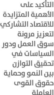 التأكيد على الأهمية المتزايدة للاقتصاد التشاركي لتعزيز مرونة سوق العمل ودور السياسات في تحقيق التوازن بين النمو وحماي...