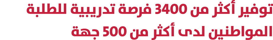 توفير أكثر من 3400 فرصة تدريبية للطلبة المواطنين لدى أكثر من 500 جهة 