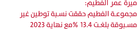 ميرة عمر الفطيم: مجموعة الفطيم حققت نسبة توطين غير مسبوقة بلغت 13.4 %مع نهاية 2023 