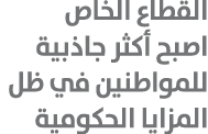 القطاع الخاص اصبح أكثر جاذبية للمواطنين في ظل المزايا الحكومية