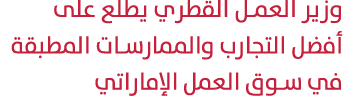 وزير العمل القطري يطلع على أفضل التجارب والممارسات المطبقة في سوق العمل الإماراتي 