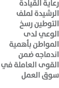 رعاية القيادة الرشيدة لملف التوطين رسخ الوعي لدى المواطن بأهمية اندماجه ضمن القوى العاملة في سوق العمل