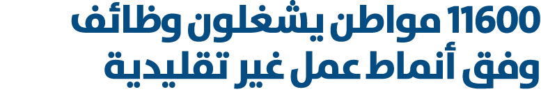 11600 مواطن يشغلون وظائف وفق أنماط عمل غير تقليدية 