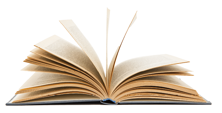open book on white background