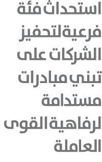 استحداث فئة فرعية لتحفيز الشركات على تبني مبادرات مستدامة لرفاهية القوى العاملة 