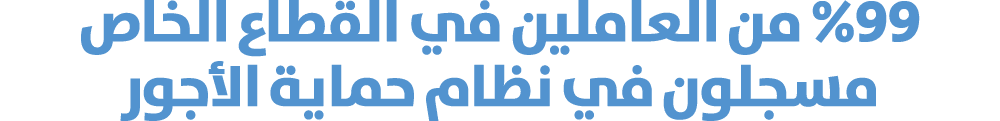 %99 من العاملين في القطاع الخاص مسجلون في نظام حماية الأجور