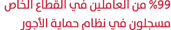 %99 من العاملين في القطاع الخاص مسجلون في نظام حماية الأجور
