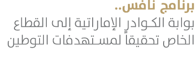 برنامج نافس.. بوابة الكوادر الإماراتية إلى القطاع الخاص تحقيقاً لمستهدفات التوطين