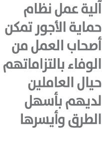 آلية عمل نظام حماية الأجور تمكن أصحاب العمل من الوفاء بالتزاماتهم حيال العاملين لديهم بأسهل الطرق وأيسرها
