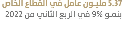 5.37 مليون عامل في القطاع الخاص بنمو 9% في الربع الثاني من 2022 