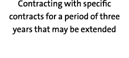 Contracting with specific contracts for a period of three years that may be extended