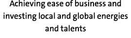 Achieving ease of business and investing local and global energies and talents