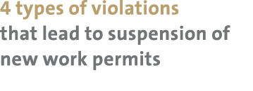 4 types of violations that lead to suspension of new work permits 