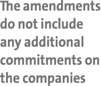 The amendments do not include any additional commitments on the companies