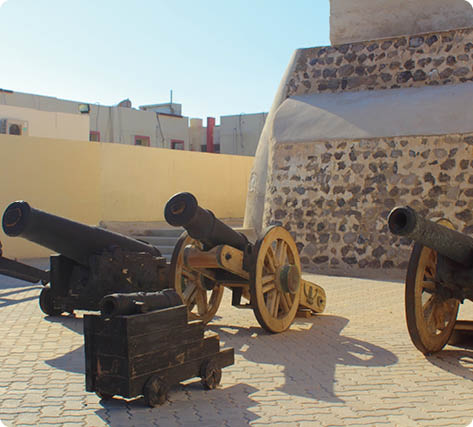RAS AL KHAIMAH, UNITED ARAB EMIRATES - January 13, 2018: National Museum of Ras Al Khaimah.