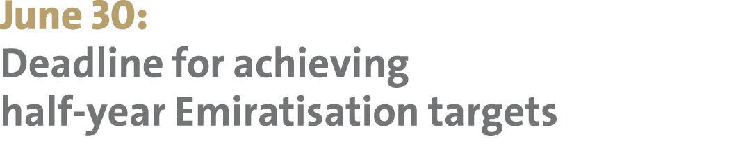 June 30: Deadline for achieving half year Emiratisation targets