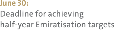 June 30: Deadline for achieving half year Emiratisation targets