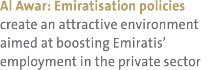 Al Awar: Emiratisation policies create an attractive environment aimed at boosting Emiratis’ employment in the privat...