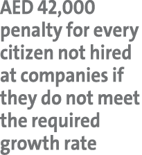 AED 42,000 penalty for every citizen not hired at companies if they do not meet the required growth rate