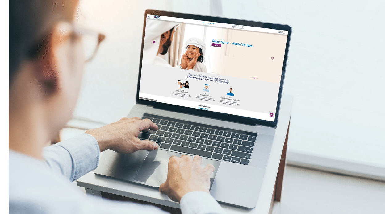 mockup image blank screen computer with white background for advertising text,hand man using laptop contact business search information on desk in office.marketing and creative design