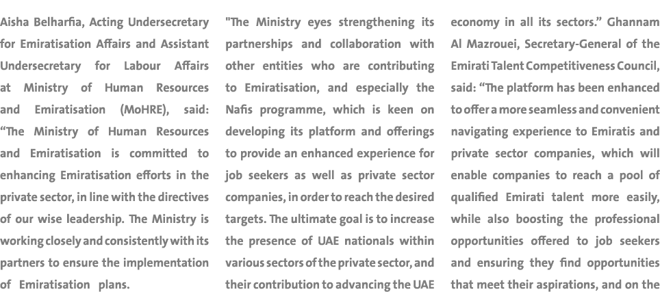 Aisha Belharfia, Acting Undersecretary for Emiratisation Affairs and Assistant Undersecretary for Labour Affairs at M...
