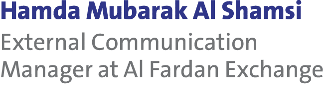 Hamda Mubarak Al Shamsi External Communication Manager at Al Fardan Exchange