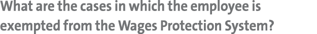 What are the cases in which the employee is exempted from the Wages Protection System?