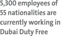 5,300 employees of 55 nationalities are currently working in Dubai Duty Free 