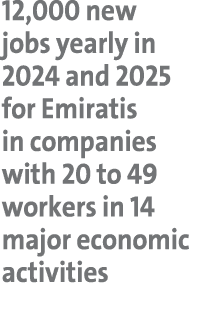12,000 new jobs yearly in 2024 and 2025 for Emiratis in companies with 20 to 49 workers in 14 major economic activities 