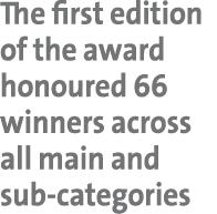 The first edition of the award honoured 66 winners across all main and sub categories