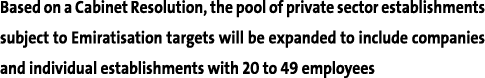 Based on a Cabinet Resolution, the pool of private sector establishments subject to Emiratisation targets will be exp...