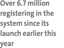 Over 6.7 million registering in the system since its launch earlier this year