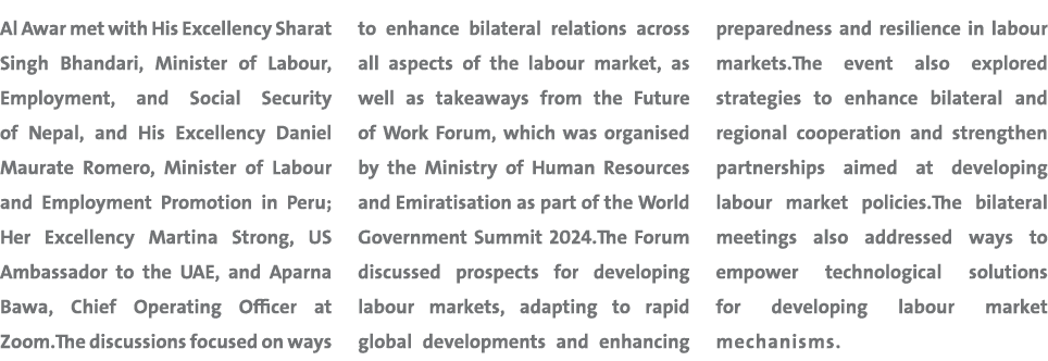 Al Awar met with His Excellency Sharat Singh Bhandari, Minister of Labour, Employment, and Social Security of Nepal, ...