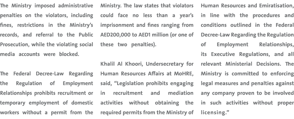 The Ministry imposed administrative penalties on the violators, including fines, restrictions in the Ministry’s recor...