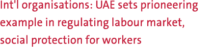 Int'l organisations: UAE sets prioneering example in regulating labour market, social protection for workers