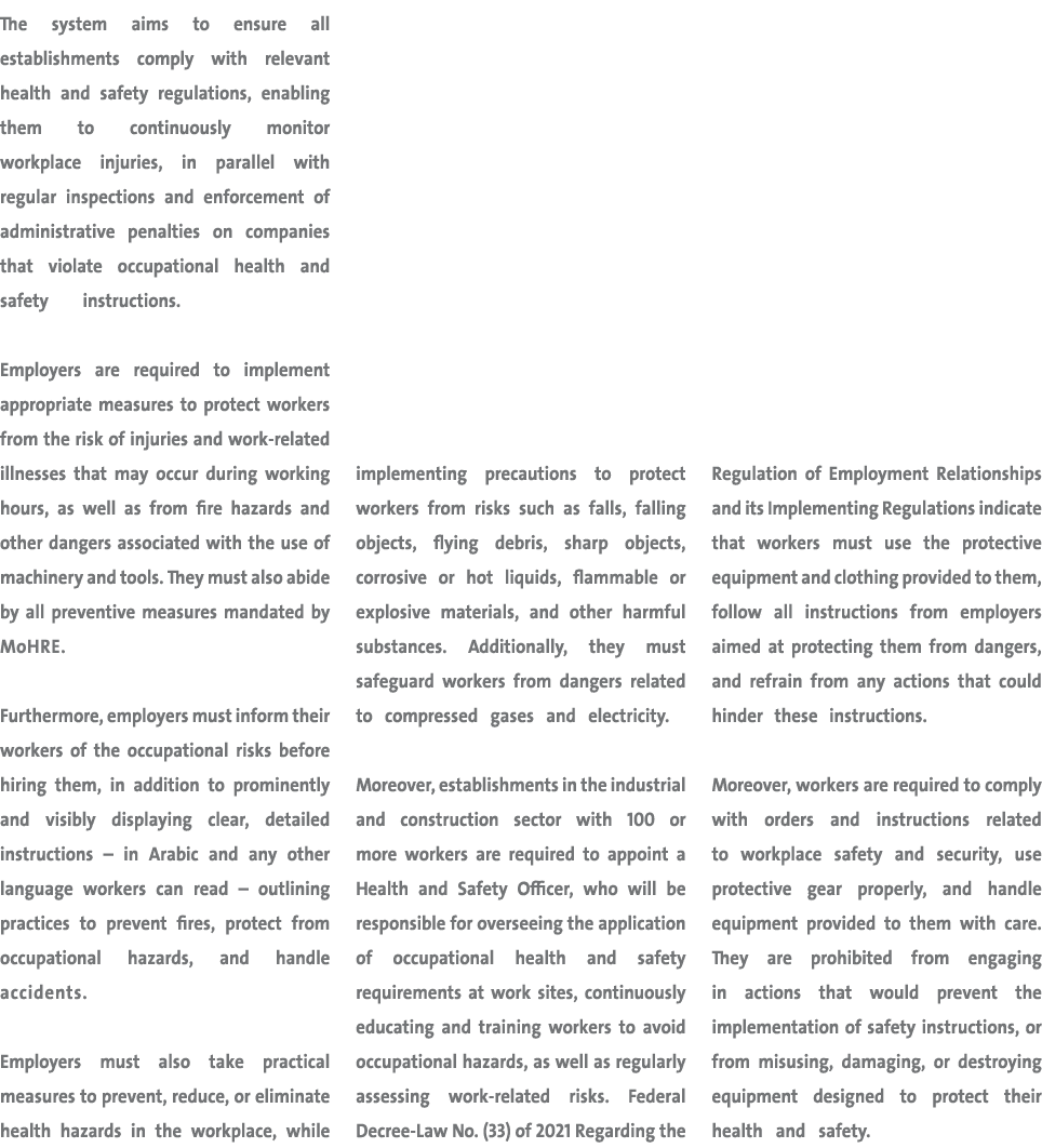 The system aims to ensure all establishments comply with relevant health and safety regulations, enabling them to con...