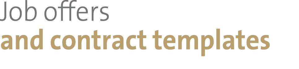 Job offers and contract templates